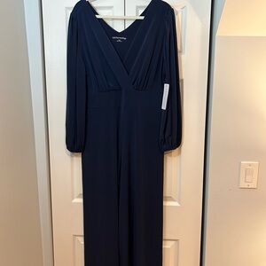 Soft Surroundings Deep Blue V-Neck Jumpsuit